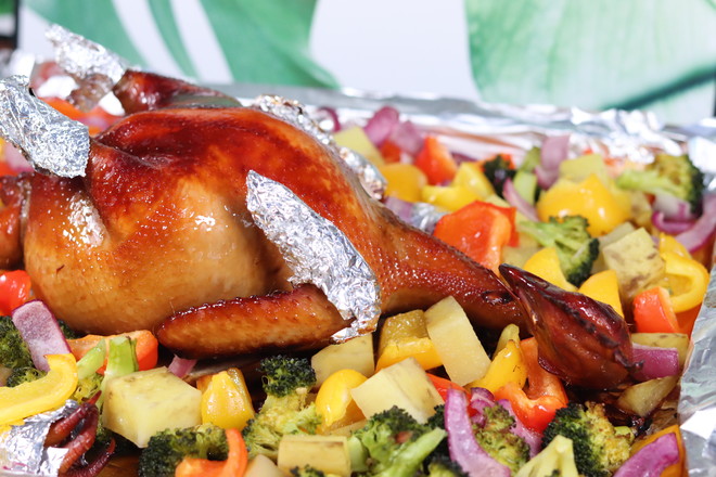 五彩斑斕 脆皮烤雞的做法-其它口味烤菜譜