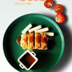 上海經(jīng)典小吃豬排年糕的做法-酸甜味炸菜譜