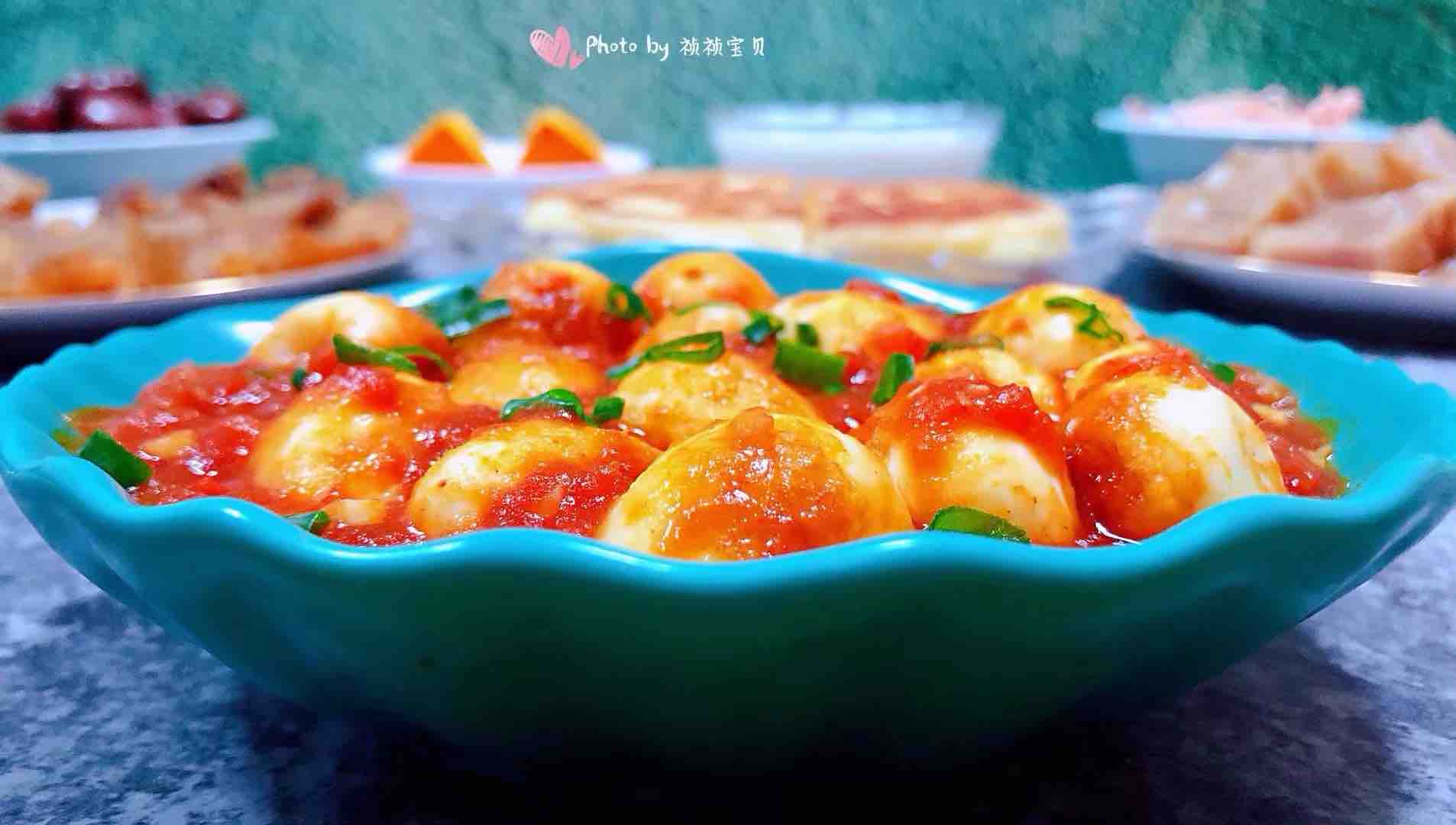 茄汁鵪鶉蛋的做法-酸甜味炒菜譜