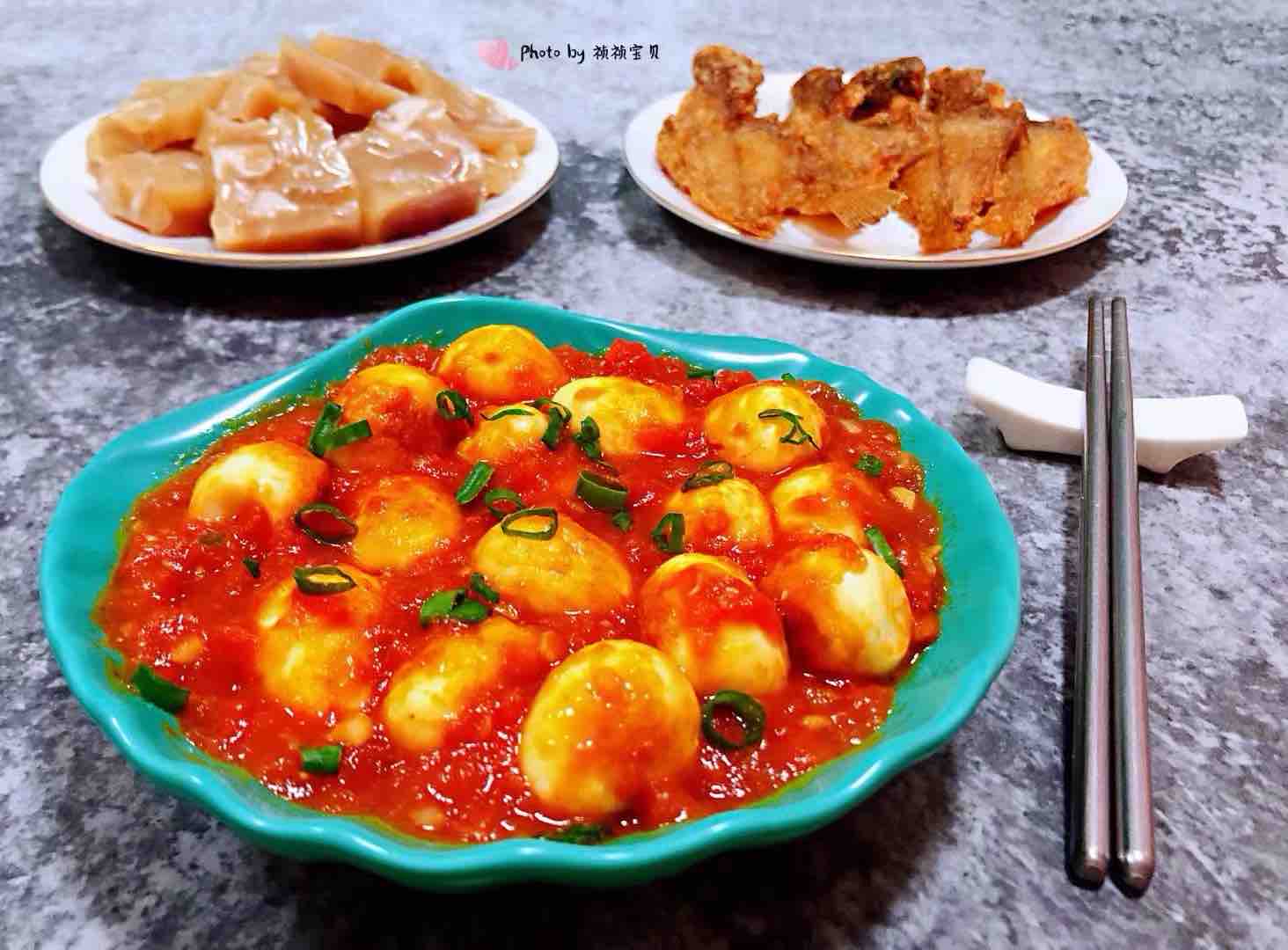 茄汁鵪鶉蛋的做法-酸甜味炒菜譜