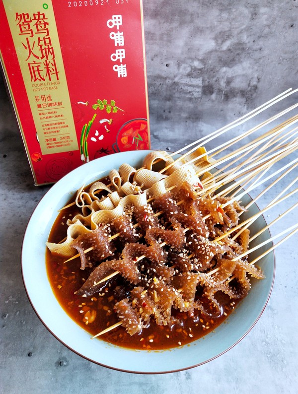 麻辣毛肚豆皮串的做法-麻辣味煮菜譜