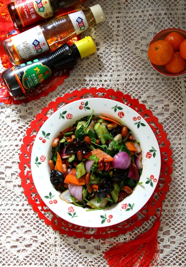 熗拌時(shí)蔬全家福的做法-咸鮮味拌菜譜