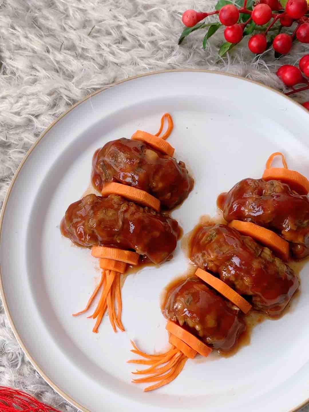 紅火年菜，喜慶燈籠茄子的做法-家常味蒸菜譜