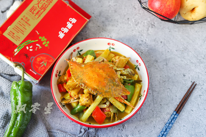 梭子蟹和咖喱碰撞出的美味，簡單零失敗的做法-咖喱味煮菜譜