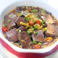 酸菜燒鴨血的做法-酸辣味炒菜譜