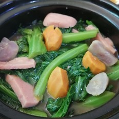 家鄉(xiāng)的味道~~午餐肉番薯芥菜煲的做法-家常味煮菜譜