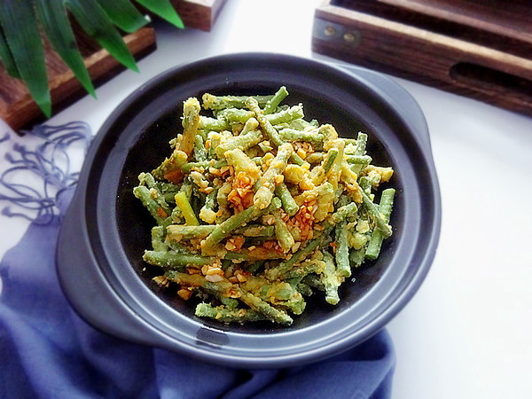 玉米粉蒸豇豆的做法-蒜香味蒸菜譜