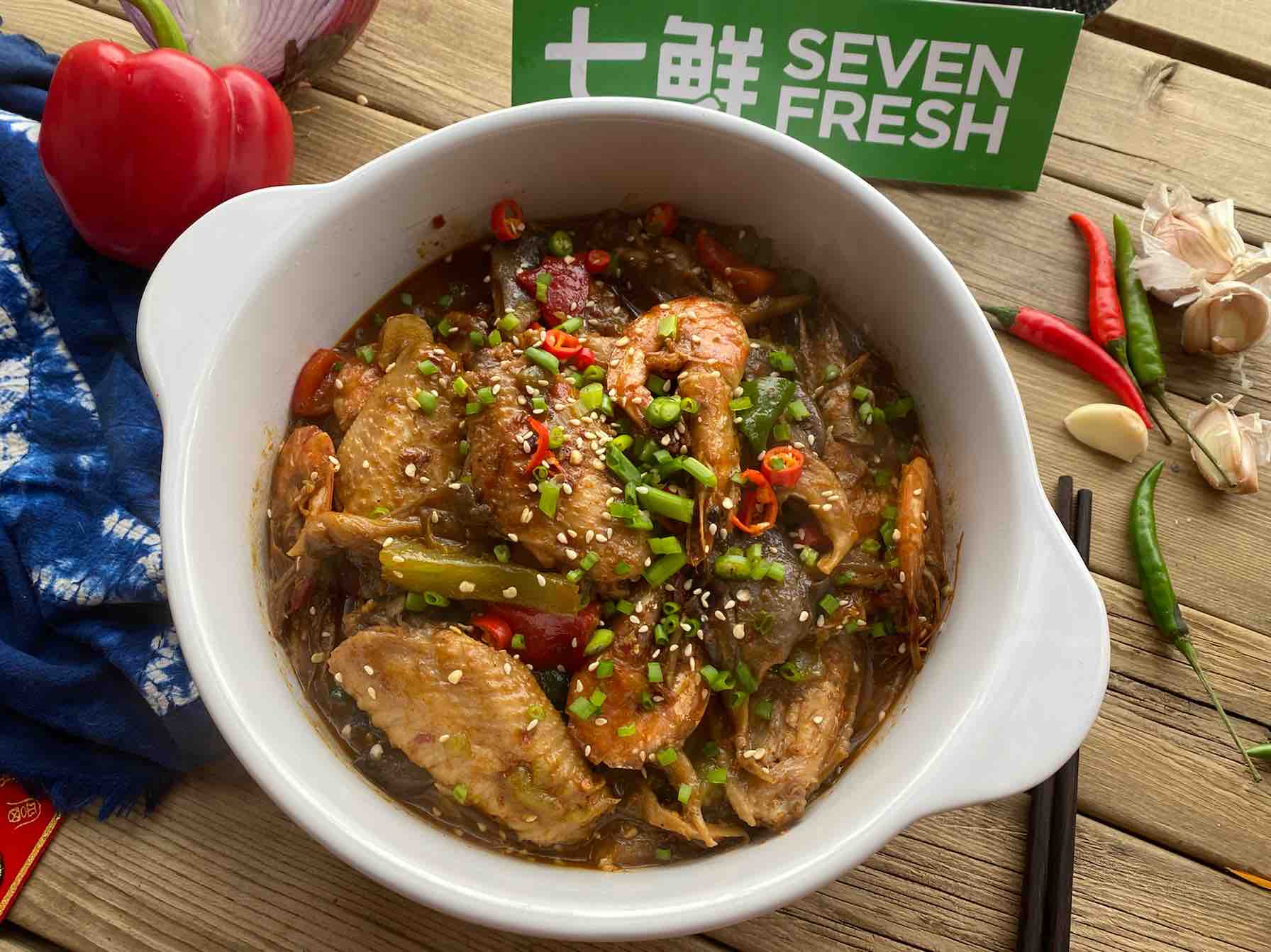 麻辣干鍋翅中蝦的做法-麻辣味燒菜譜