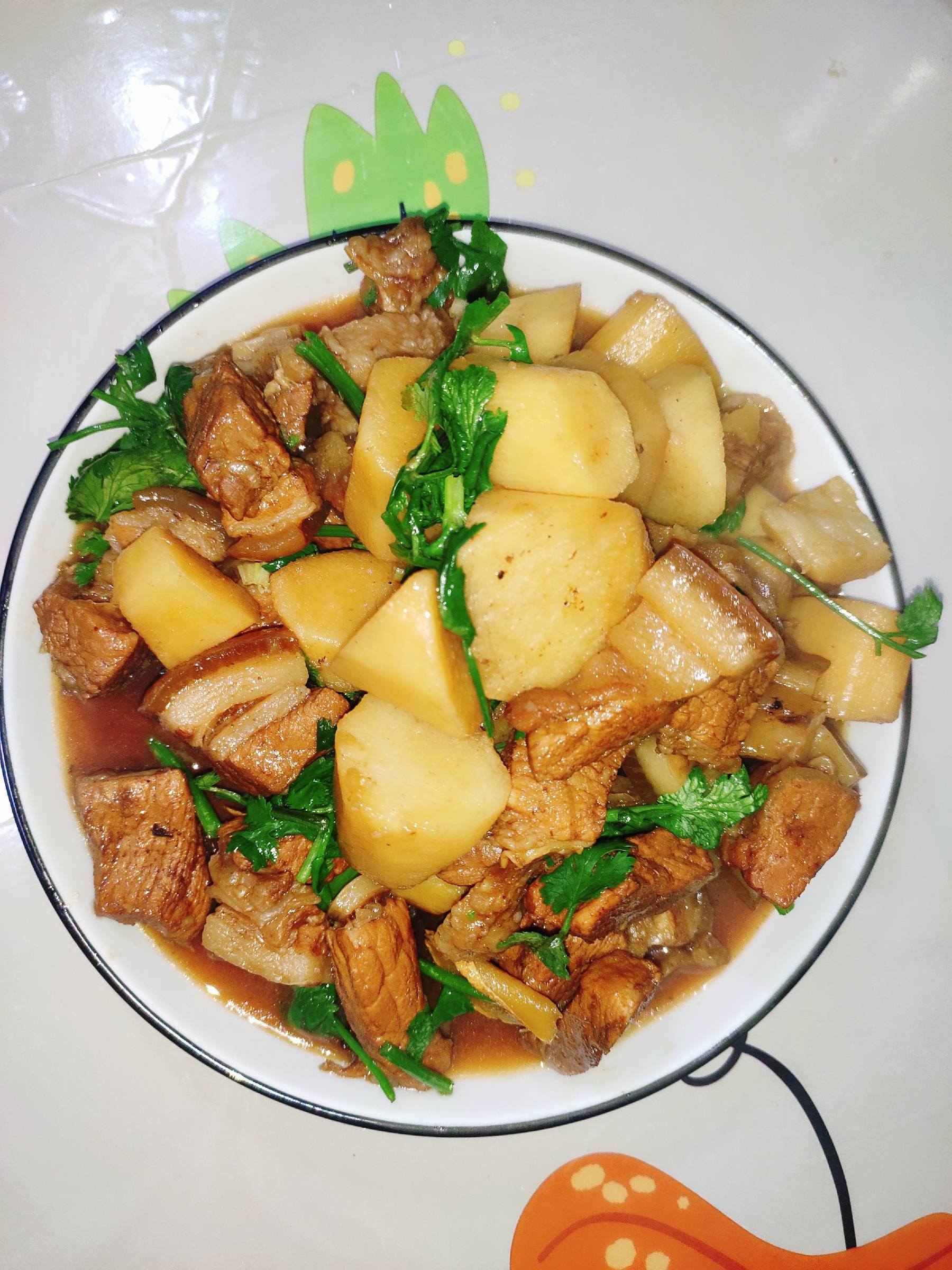 不放一滴油的紅燒肉燉山藥的做法-甜味燉菜譜