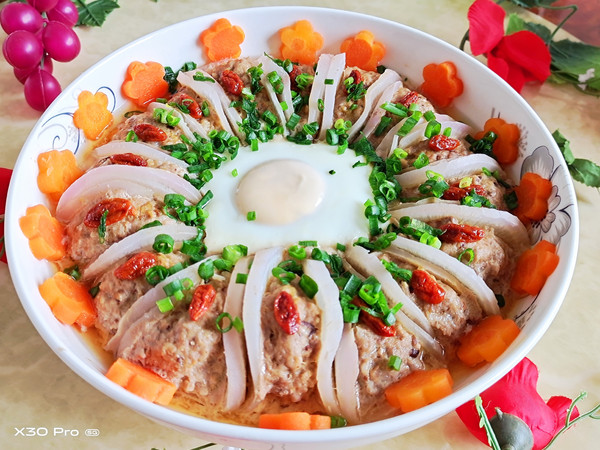 花開富貴（蘿卜蒸肉）的做法-咸鮮味蒸菜譜