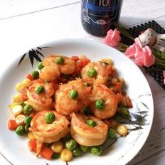 雜粒炒蝦仁，多彩又可愛的做法-咸鮮味炒菜譜