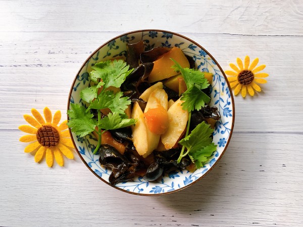 山藥南瓜炒木耳，素炒不樸素的做法-家常味炒菜譜