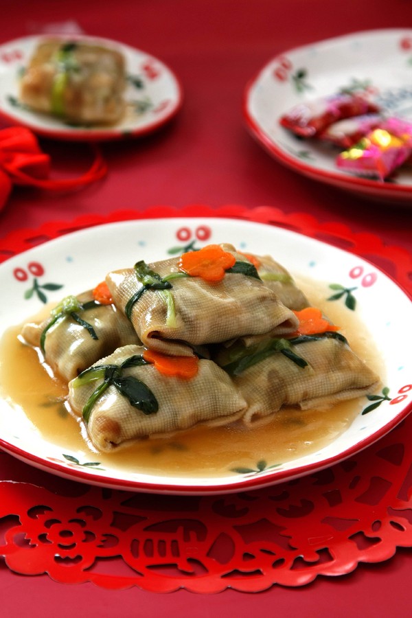 四喜豆腐包的做法-咸鮮味蒸菜譜