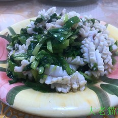 韭菜炒魷魚花的做法-咸鮮味炒菜譜