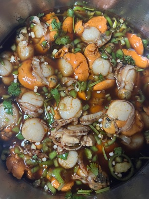 麻辣撈汁扇貝—低辣版的做法-麻辣味拌菜譜