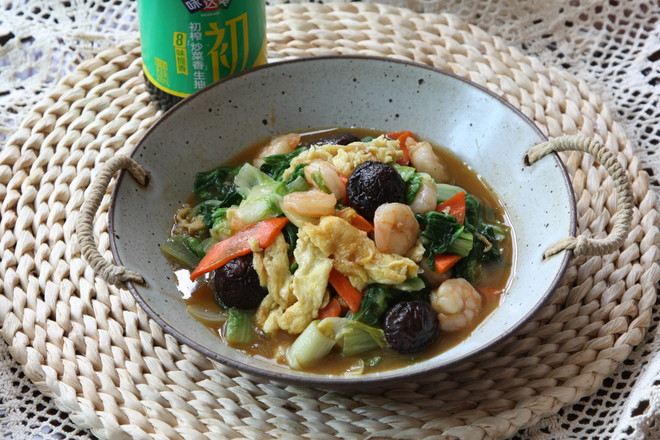 快菜炒蝦仁的做法-咸鮮味炒菜譜