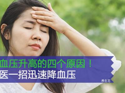 讓血壓升高的四個(gè)原因！中醫(yī)學(xué)一招快速降血壓
